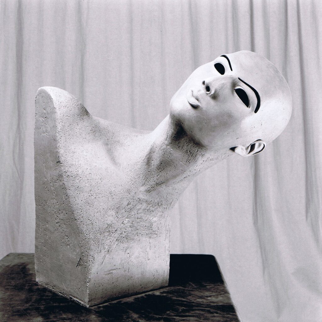 Sculpture terre cuite ronde-bosse tête