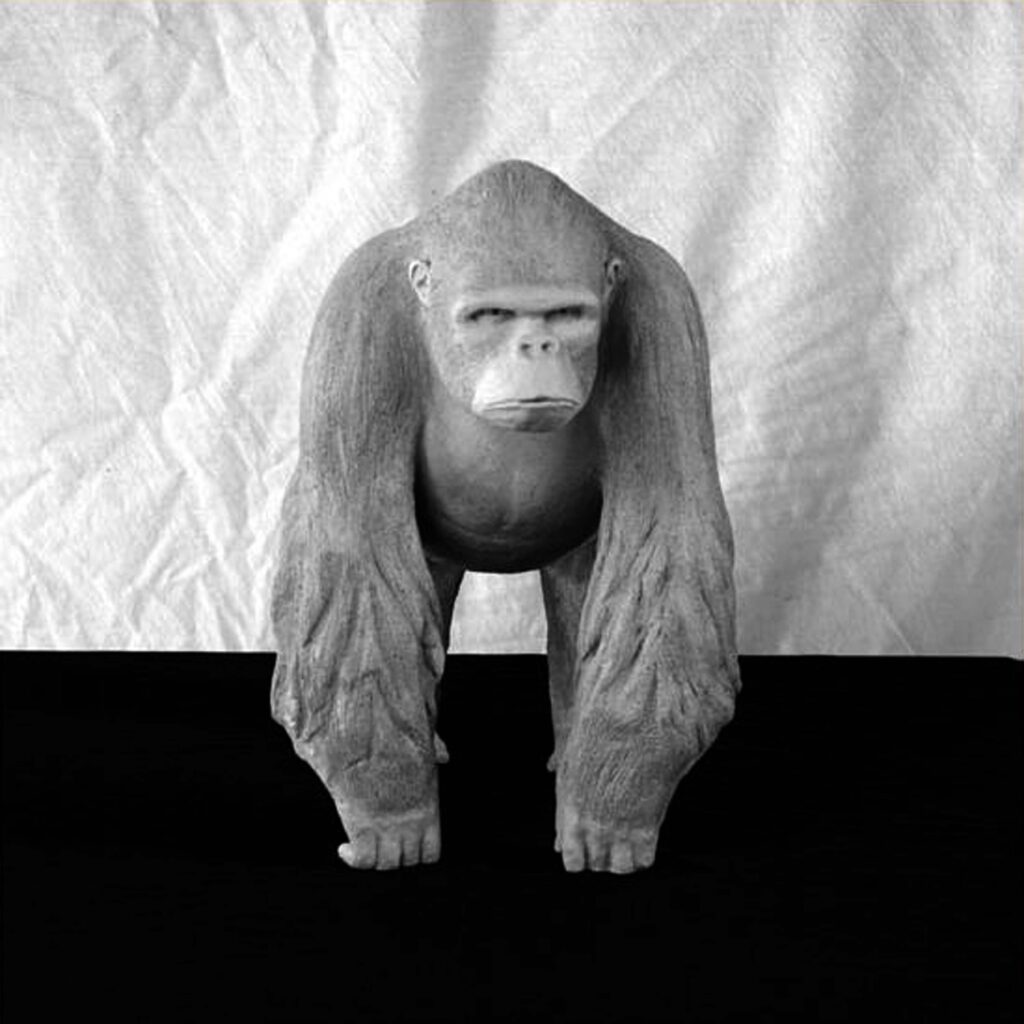 Sculpture terre cuite ronde-bosse animal gorille