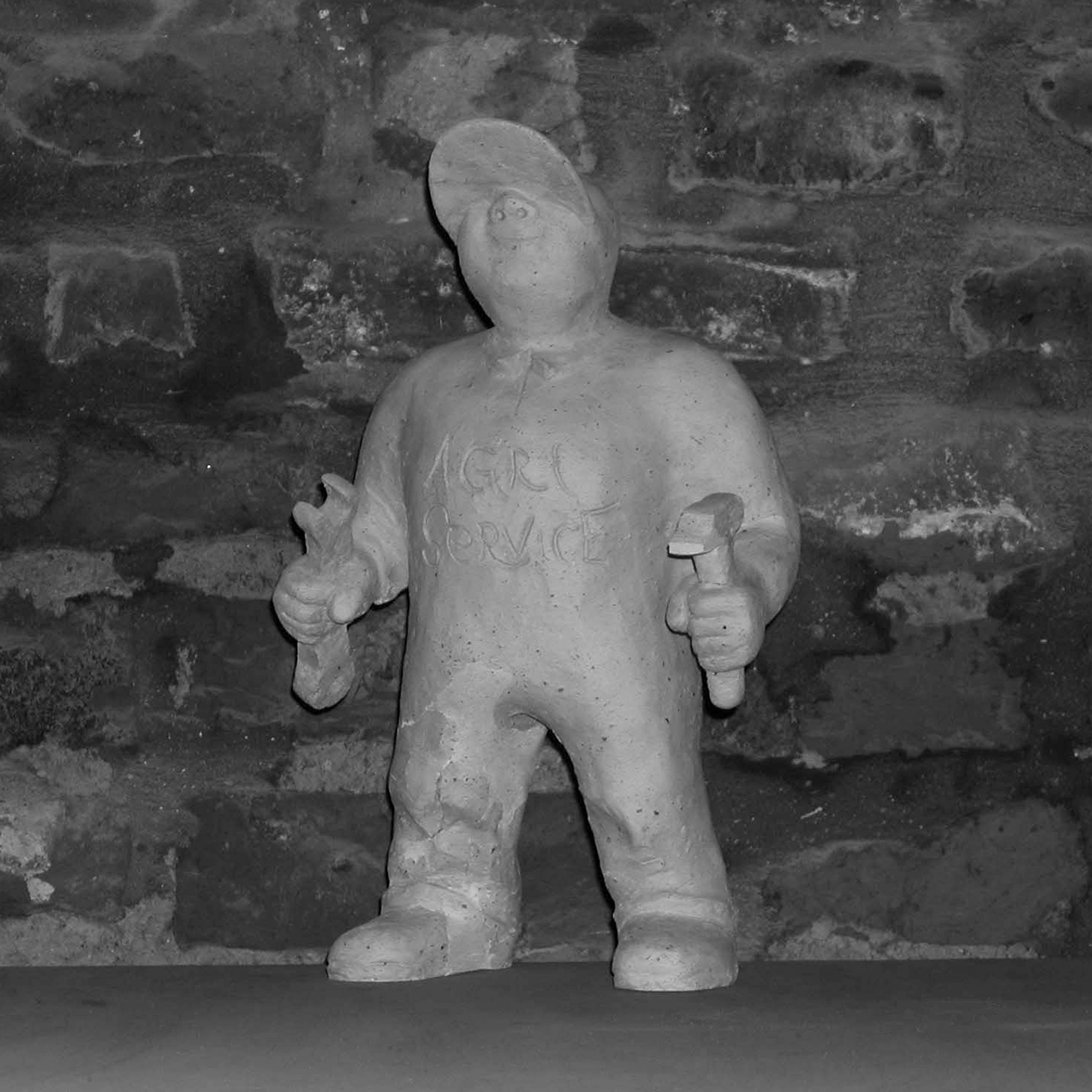 Sculpture terre cuite ronde-bosse personnage