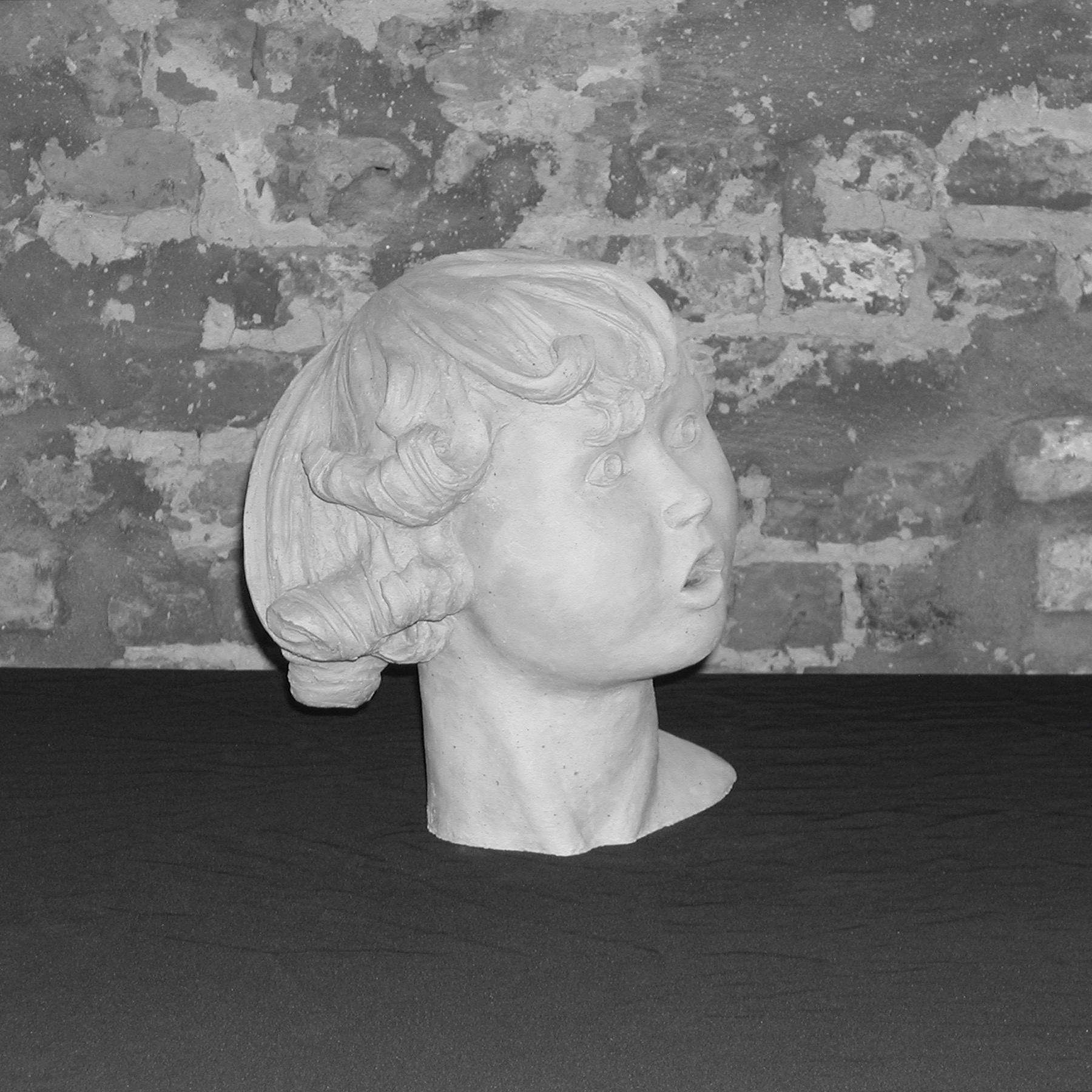 Sculpture terre cuite ronde-bosse tête