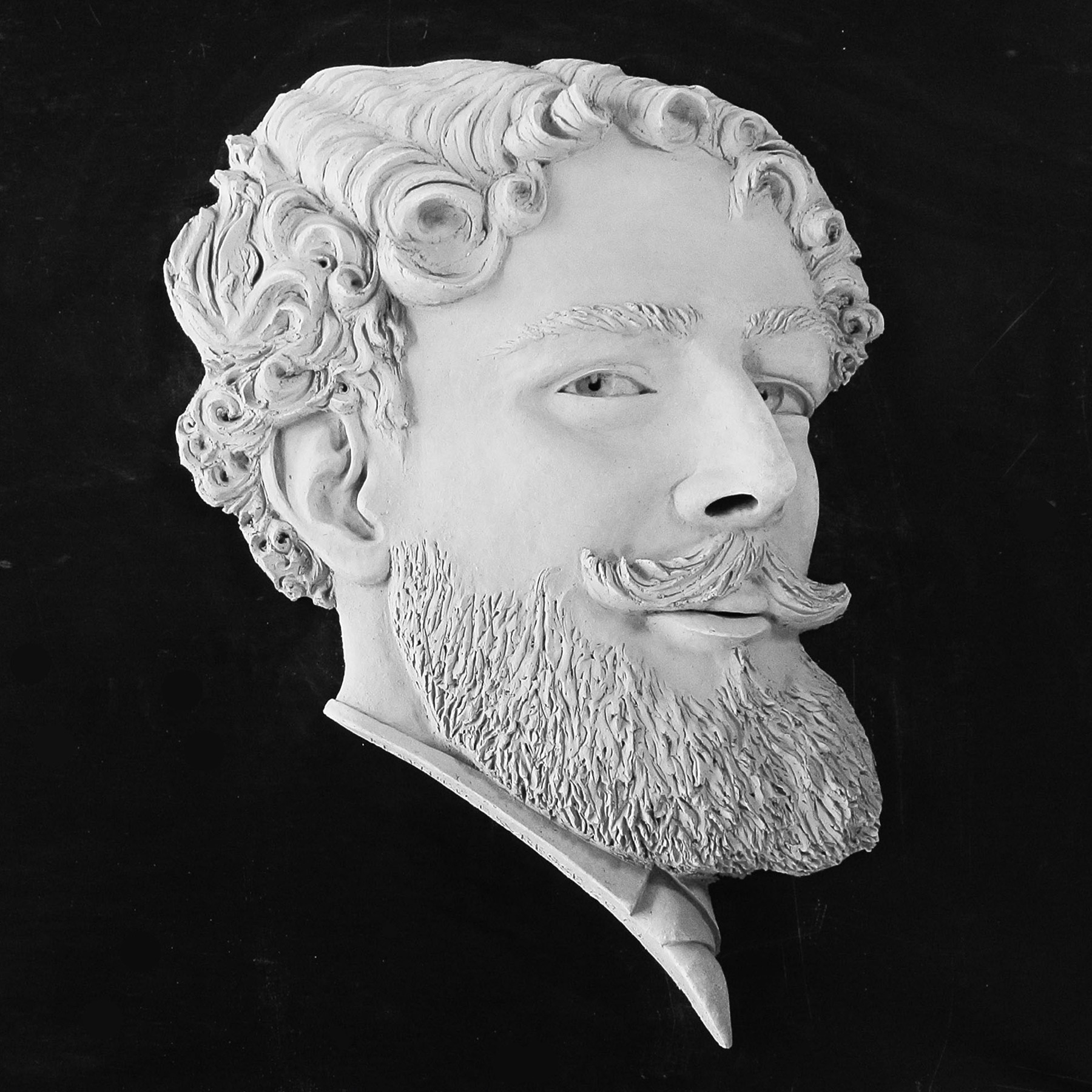 Sculpture terre cuite haut-relief Ensor
