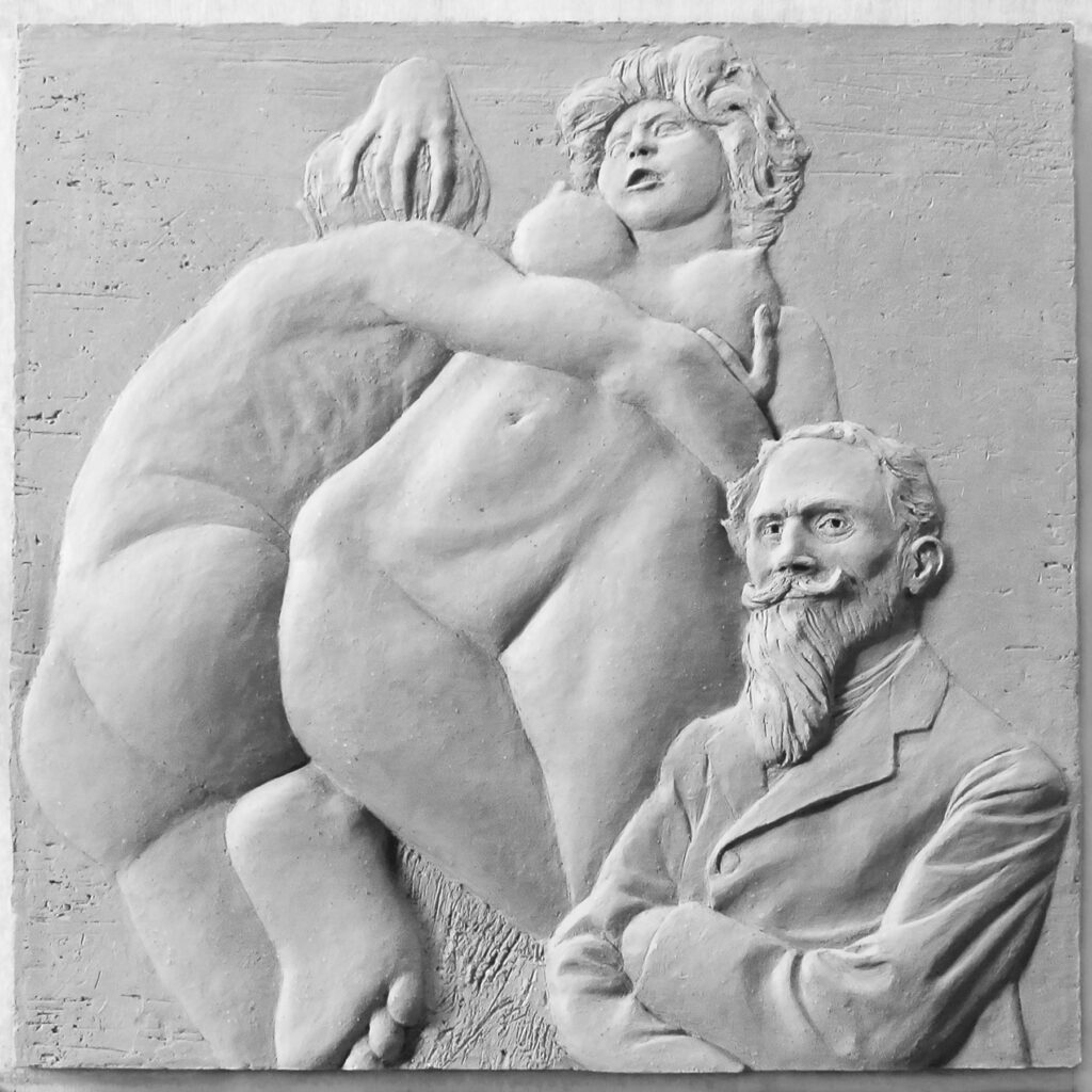 Sculpture terre cuite bas-relief Lambeaux