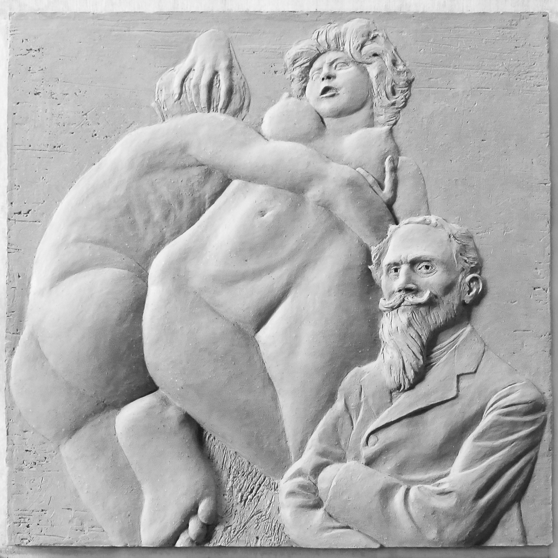 Sculpture terre cuite bas-relief Lambeaux