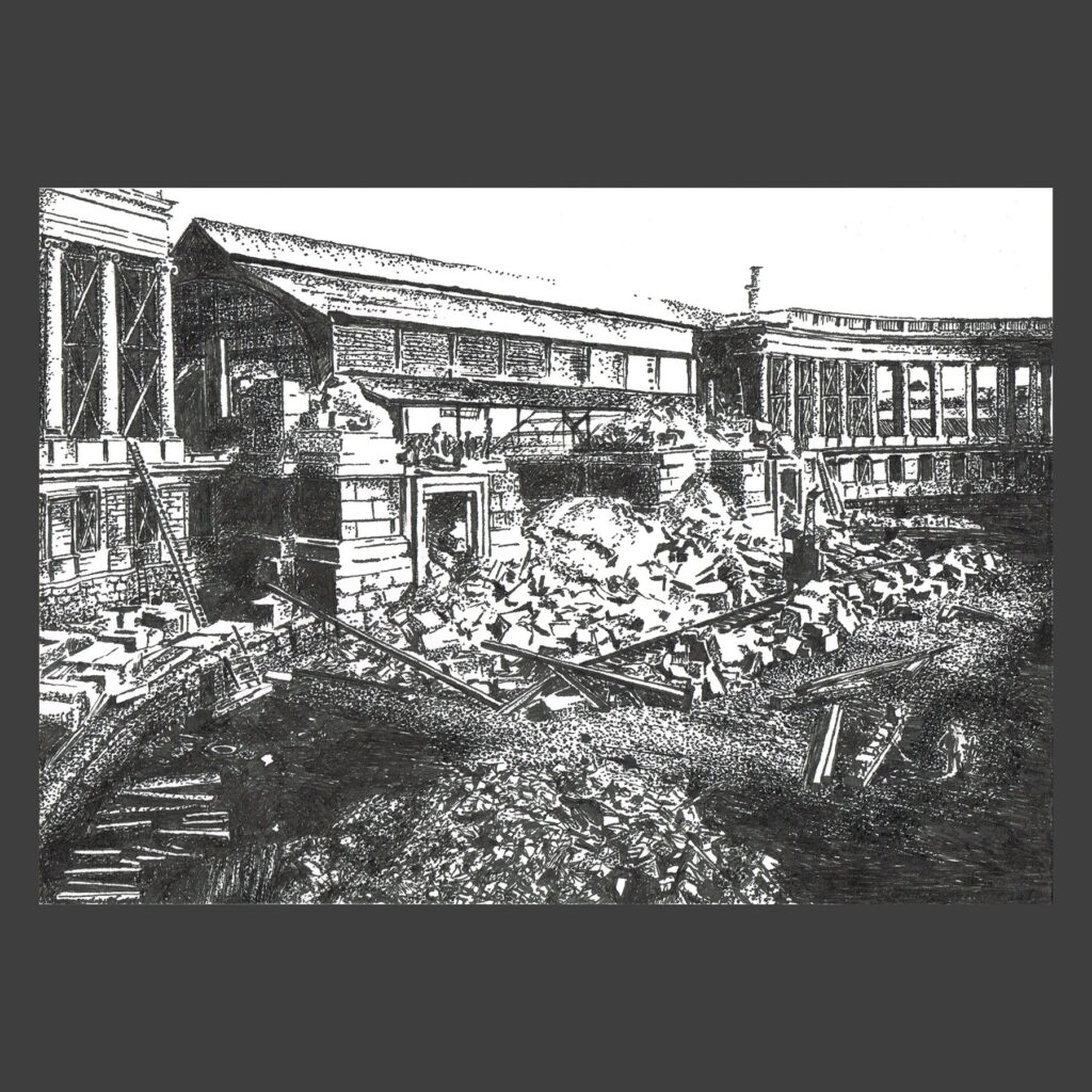 Dessin encre de Chine Bruxelles ancien