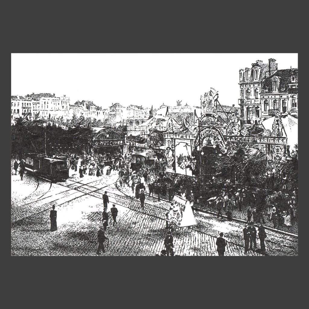 Dessin encre de Chine Bruxelles ancien