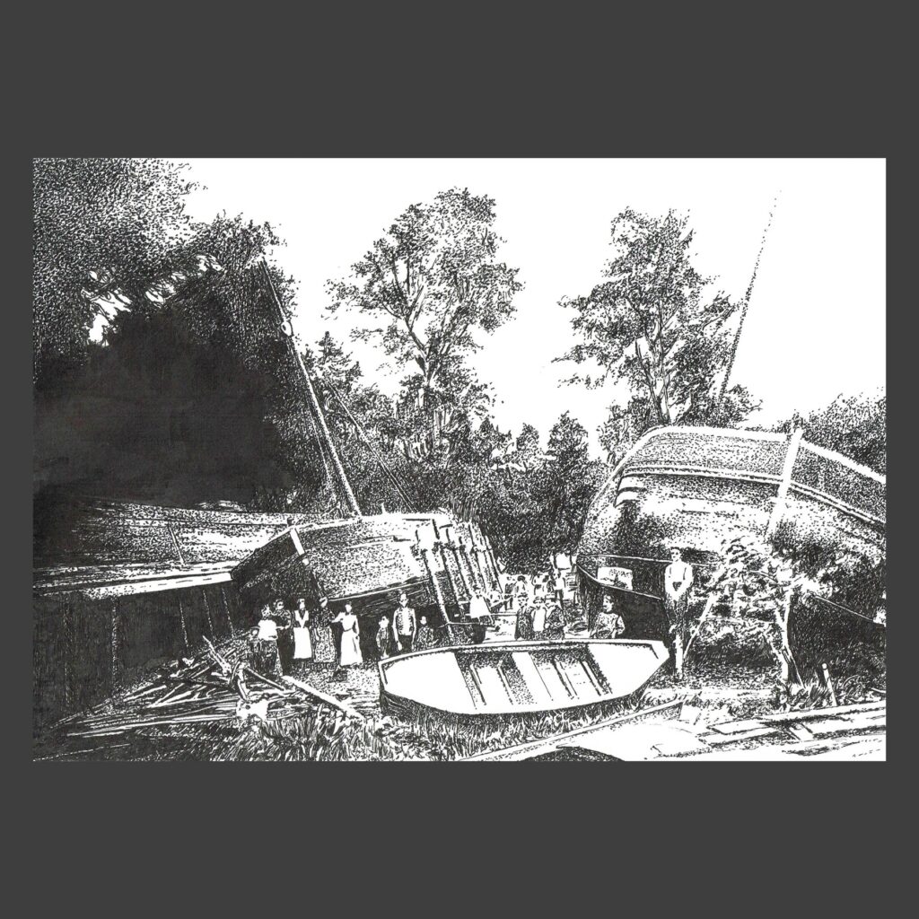 Dessin encre de Chine Hautrage ancien
