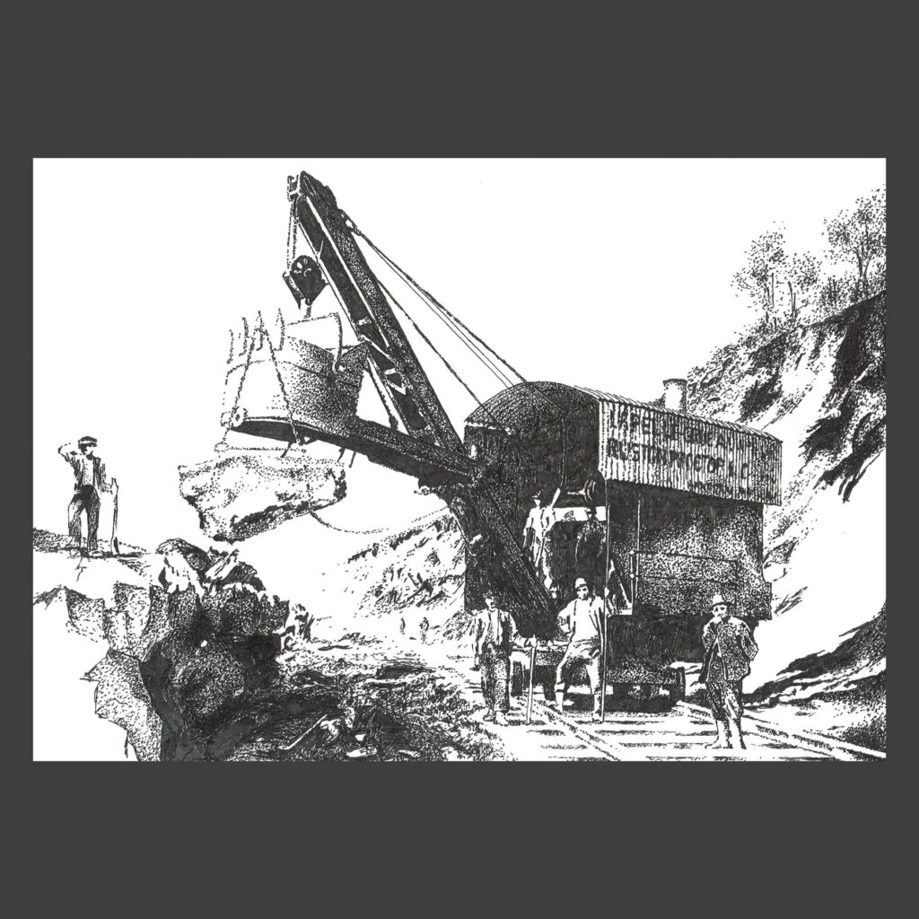 Dessin encre de Chine Ardennes ancien