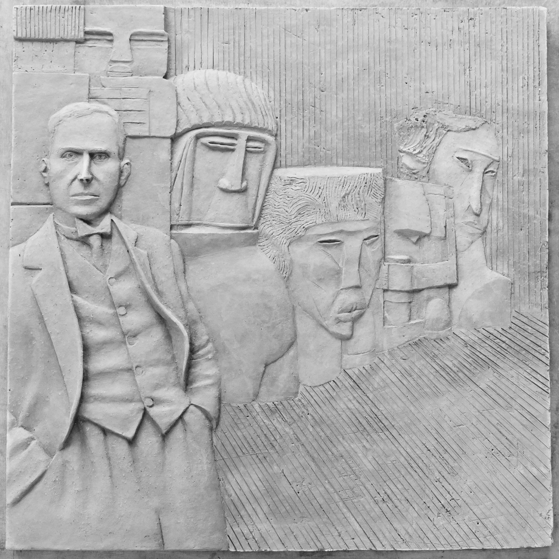 Sculpture terre cuite bas-relief Jespers