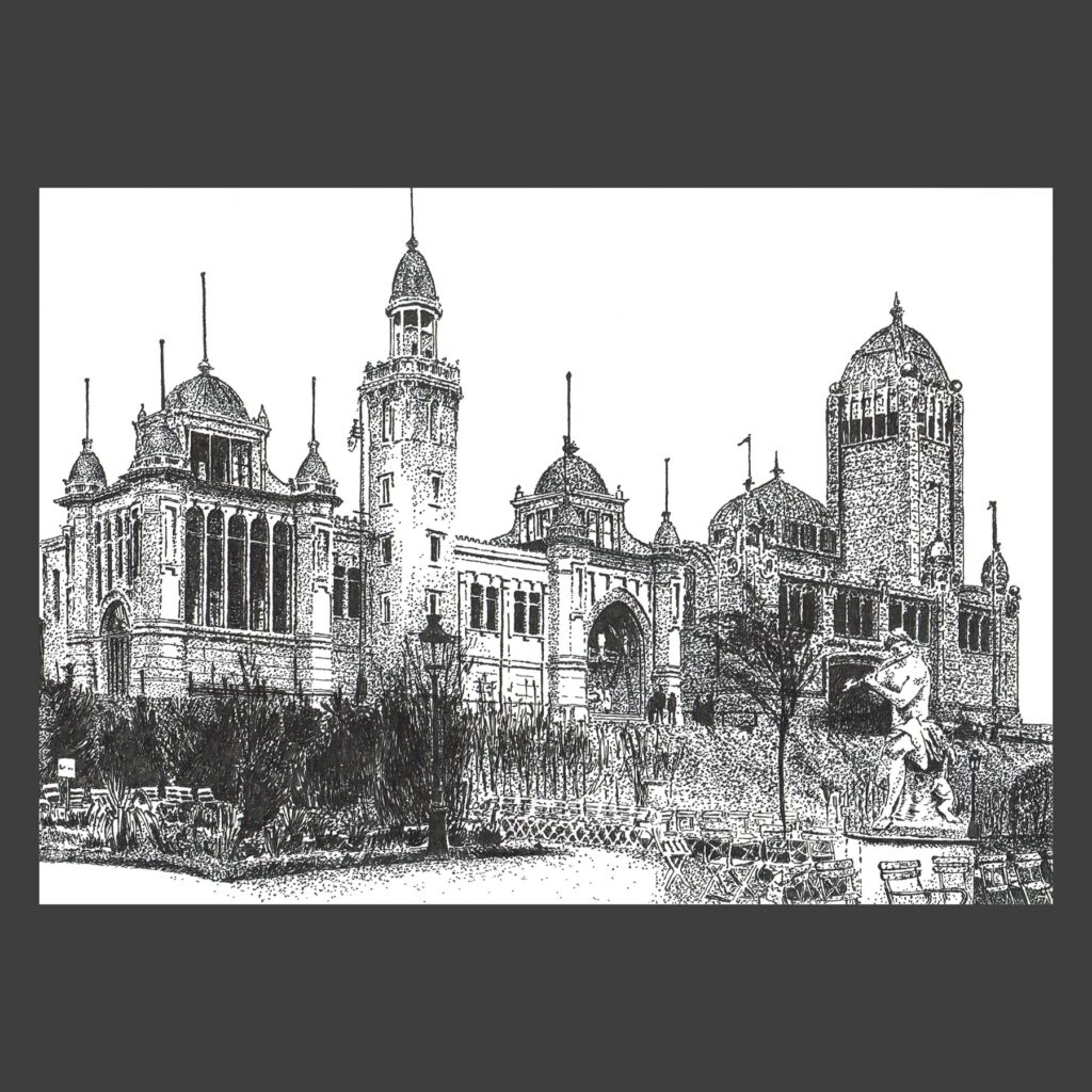 Dessin encre de Chine Bruxelles ancien