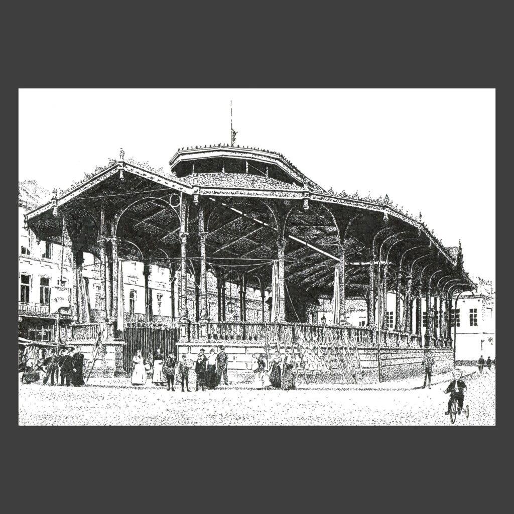 Dessin encre de Chine Louvain ancien