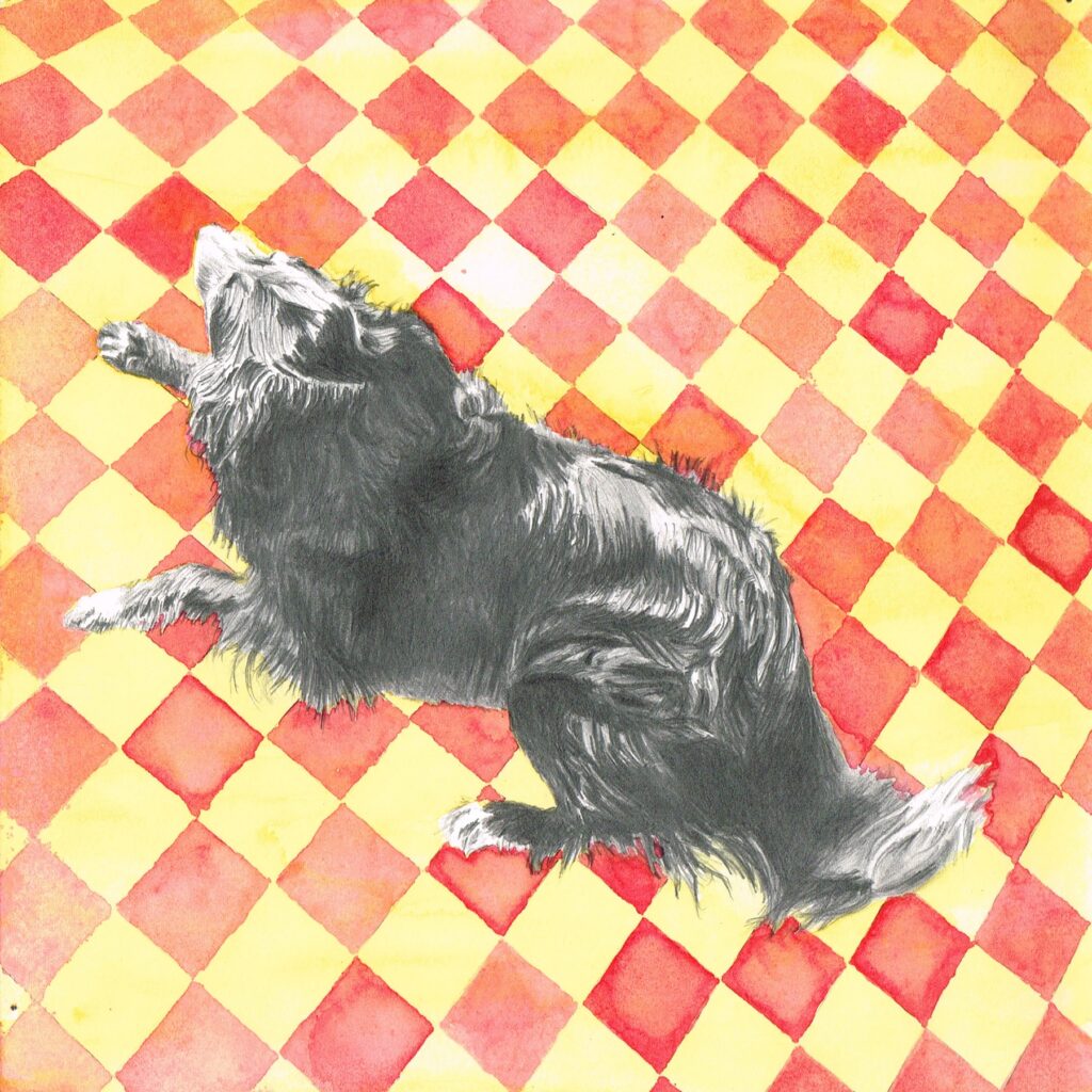 Dessin aquarelle chien