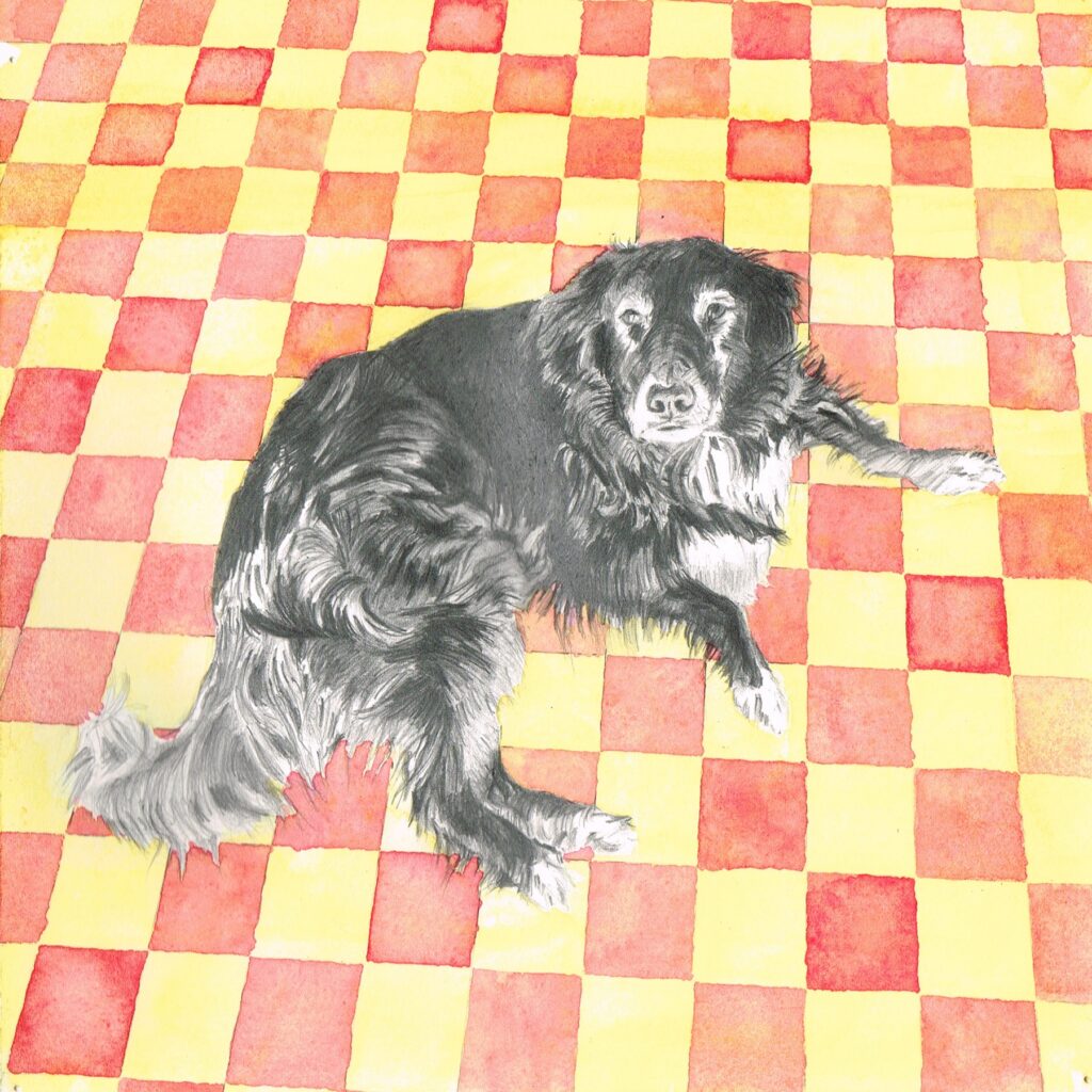 Dessin aquarelle chien
