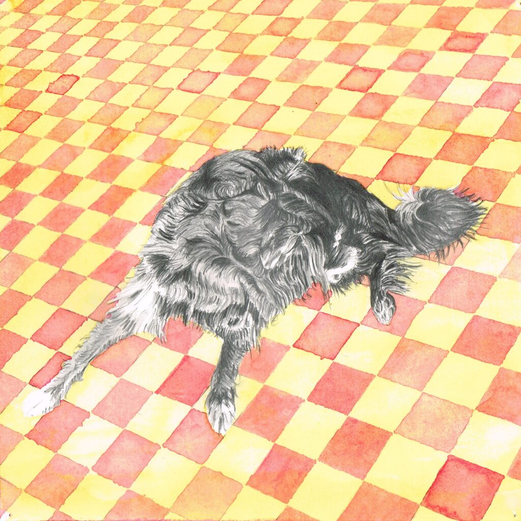 Dessin aquarelle chien