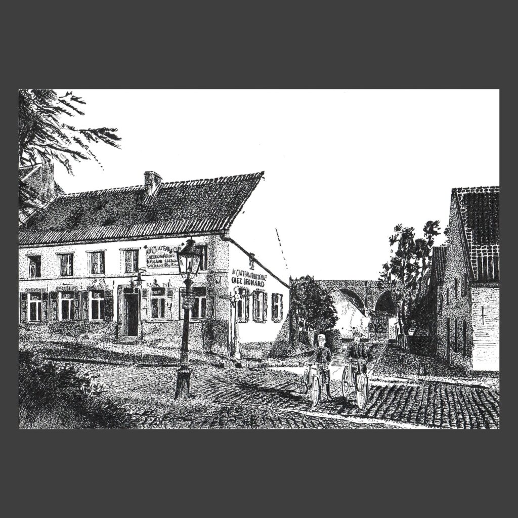 Dessin encre de Chine Uccle ancien