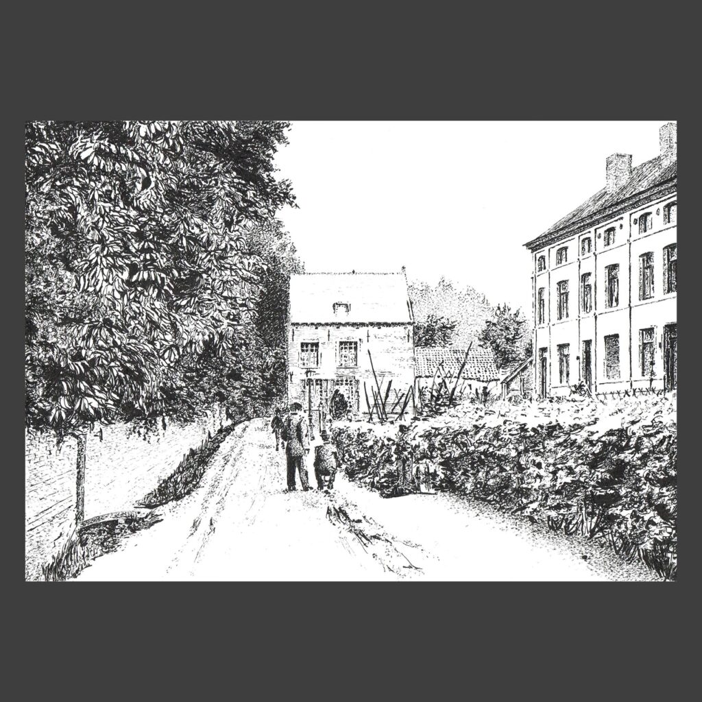 Dessin encre de Chine Uccle ancien