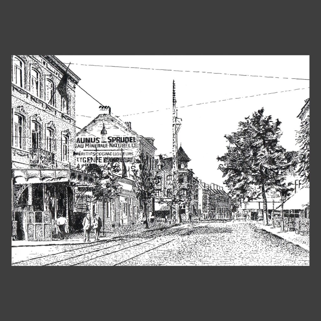 Dessin encre de Chine Uccle ancien