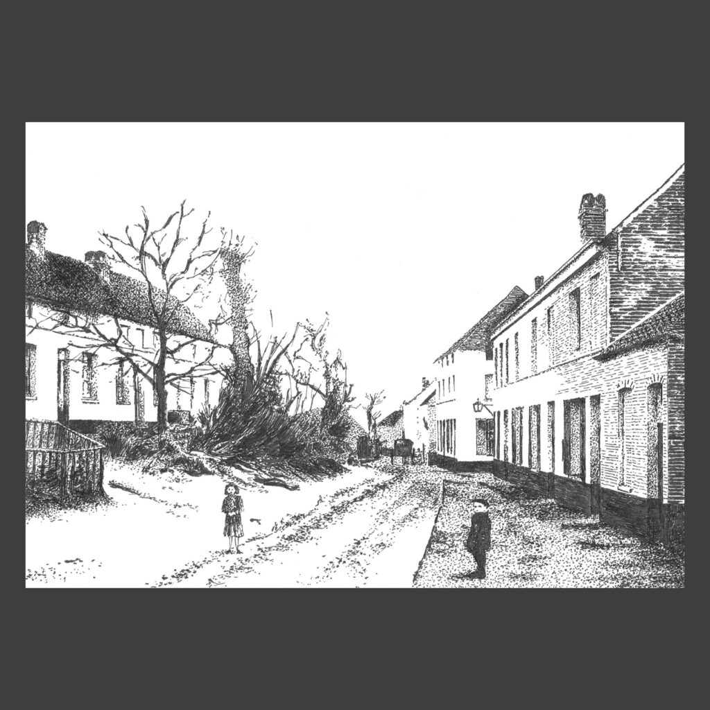 Dessin encre de Chine Uccle ancien