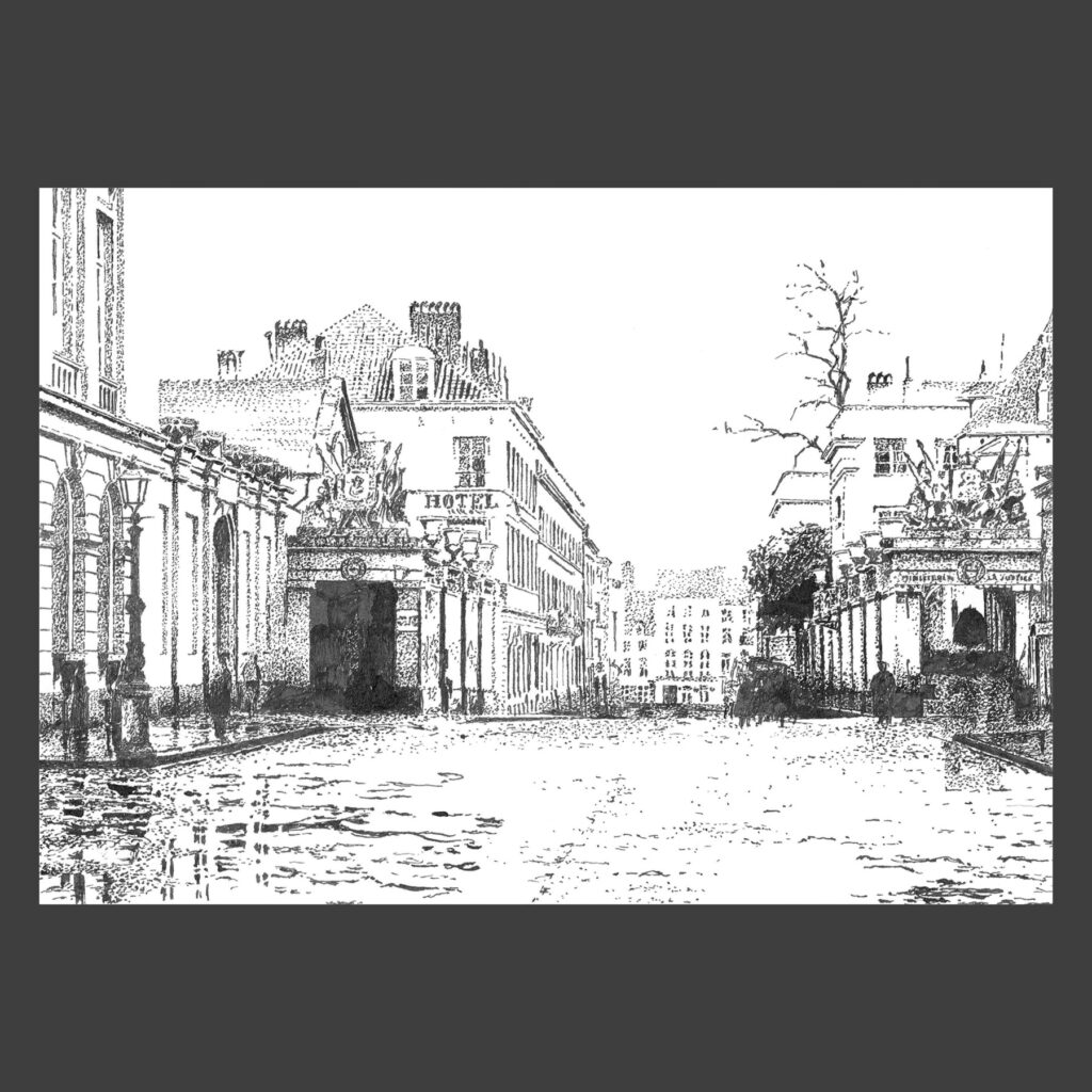Dessin encre de Chine Bruxelles ancien