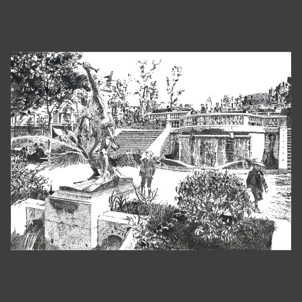 Dessin encre de Chine Bruxelles ancien