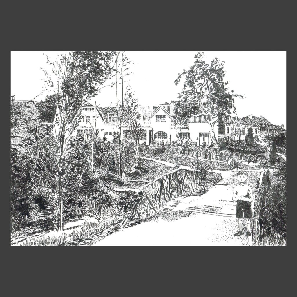Dessin encre de Chine Ixelles ancien