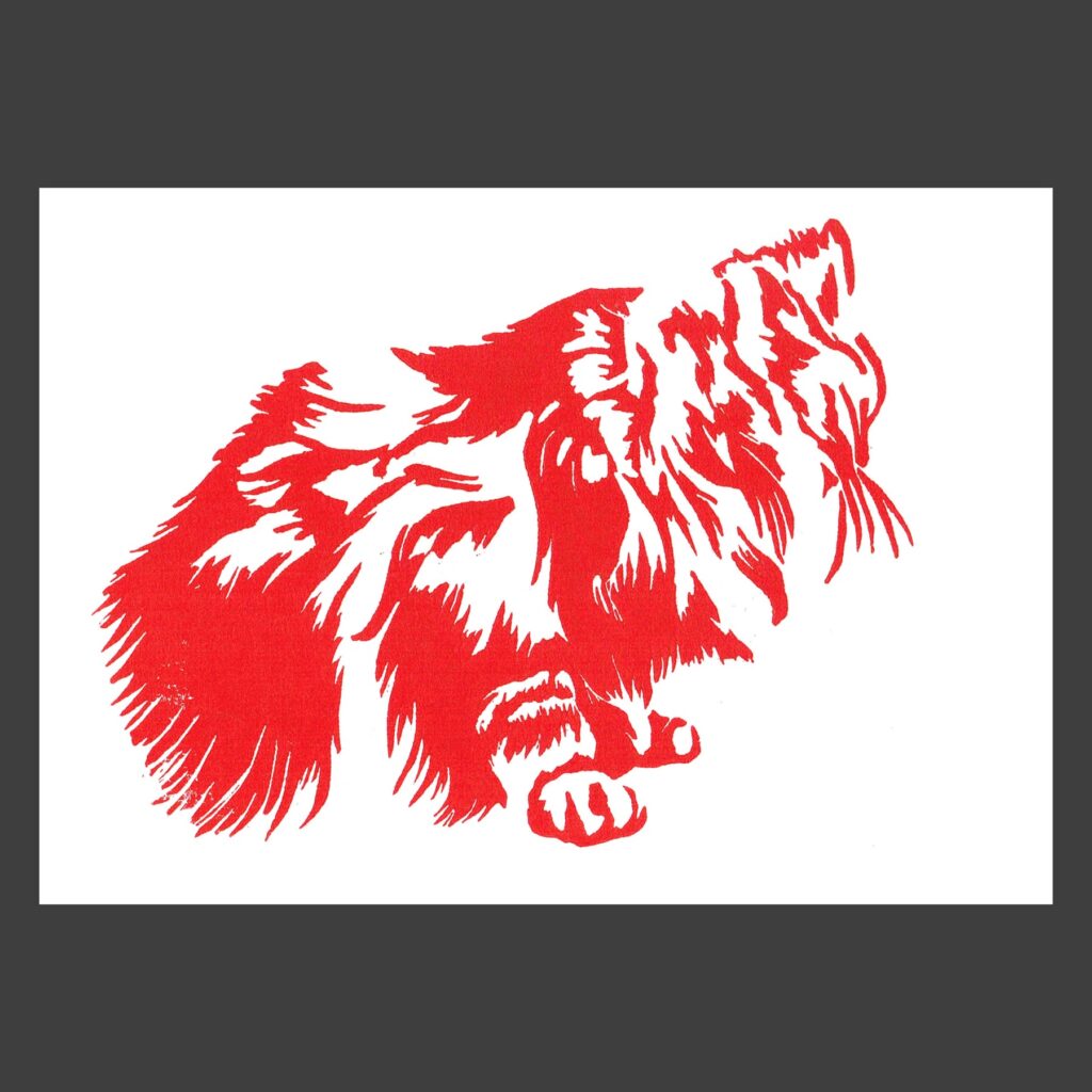 Linogravure animal chat