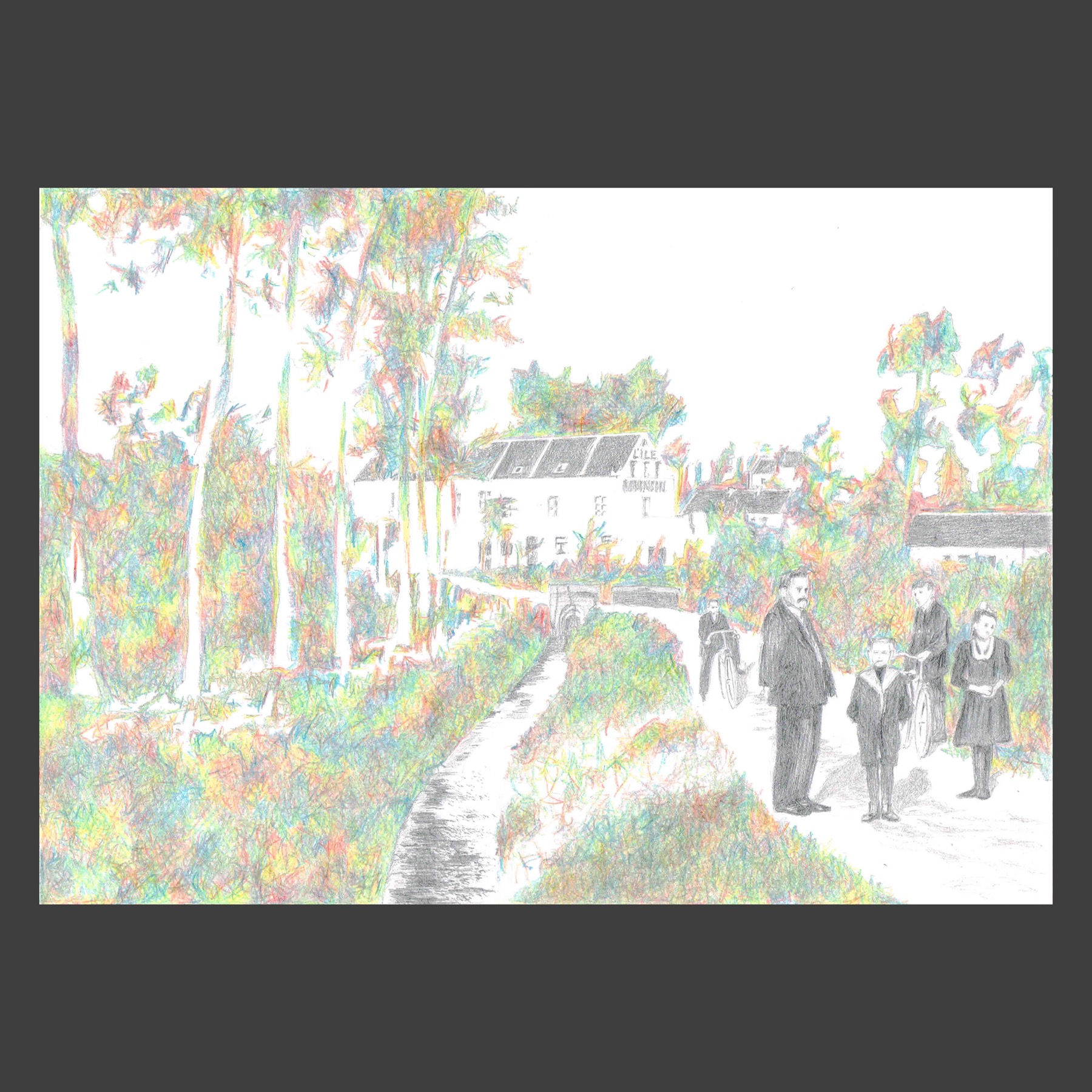 Dessin crayons de couleur Linkebeek ancien