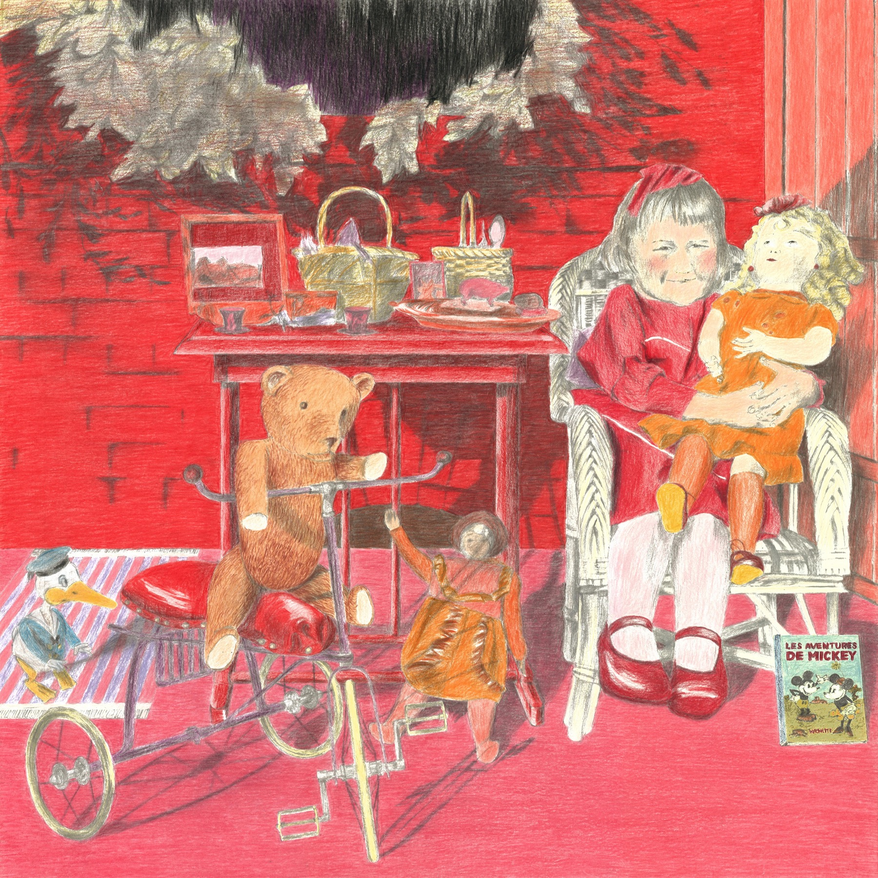 Dessin crayons de couleur fillette