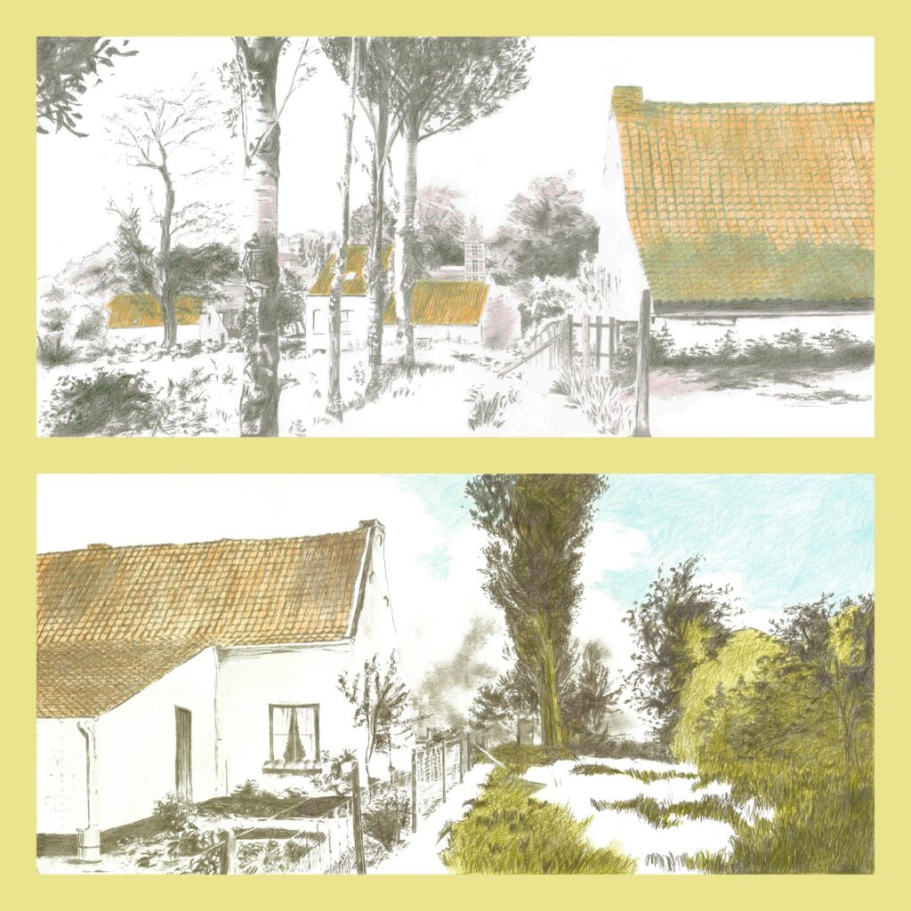 Dessin crayons de couleur Uccle ancien