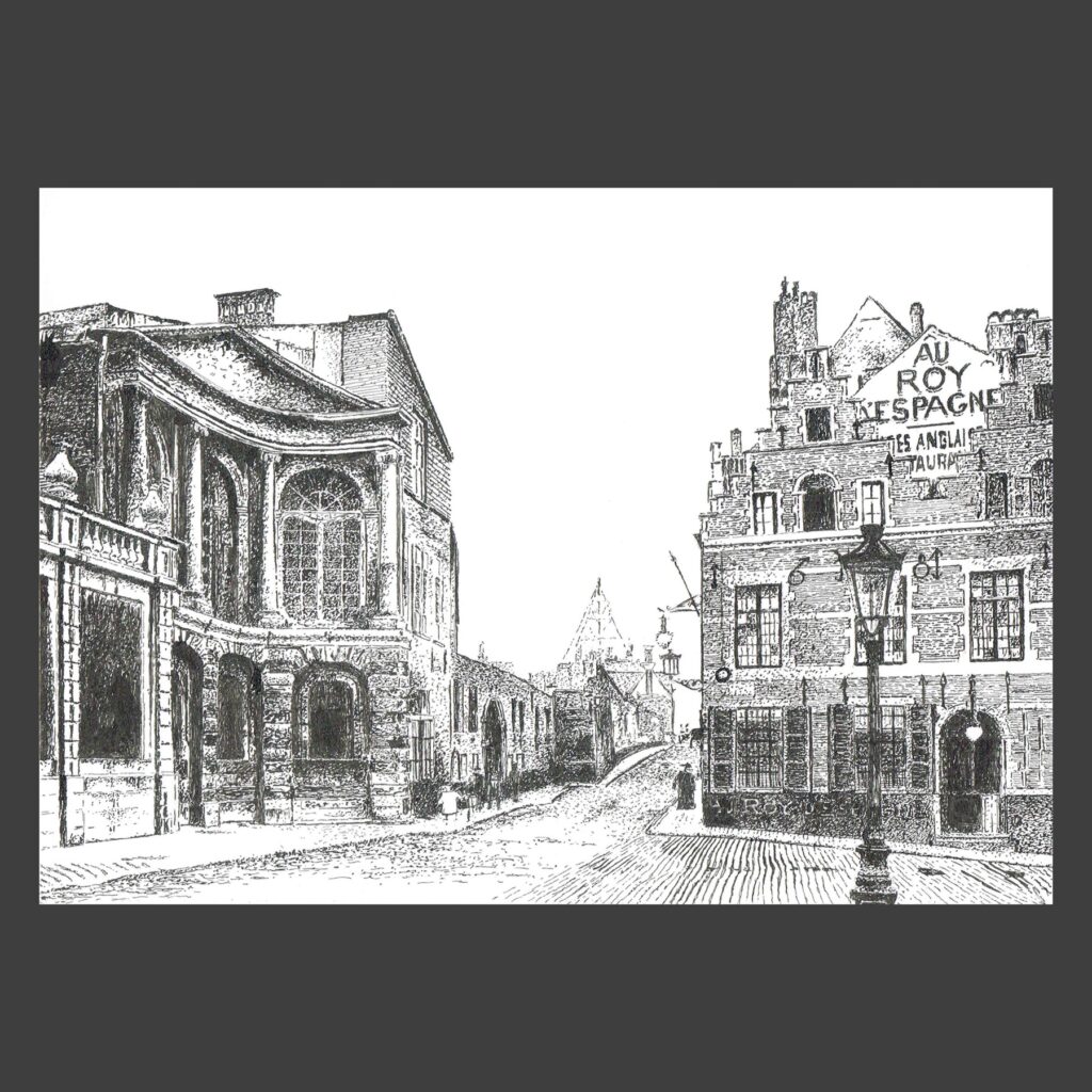 Dessin encre de Chine Bruxelles ancien