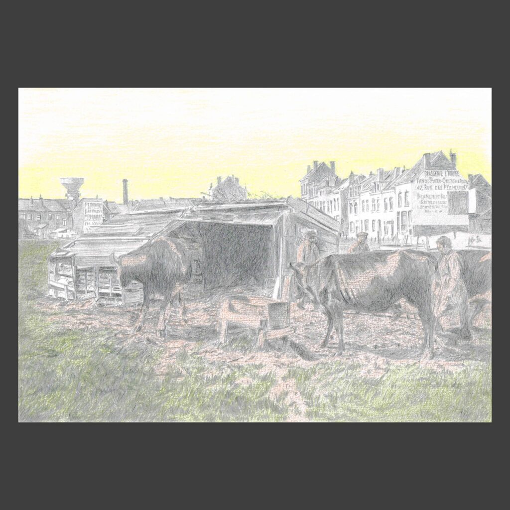 Dessin crayons de couleur Blankenberghe ancien
