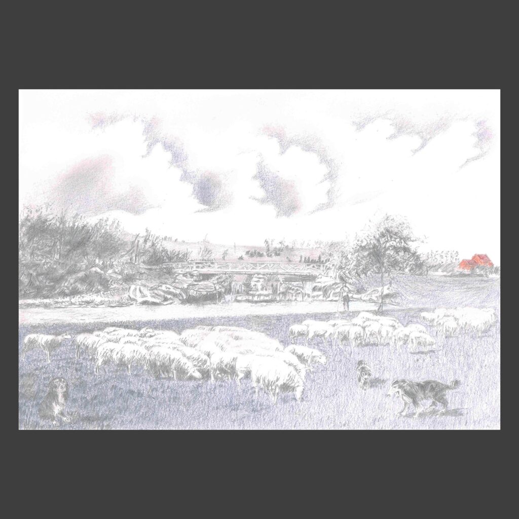 Dessin crayons de couleur Woluwe-Saint-Pierre ancien