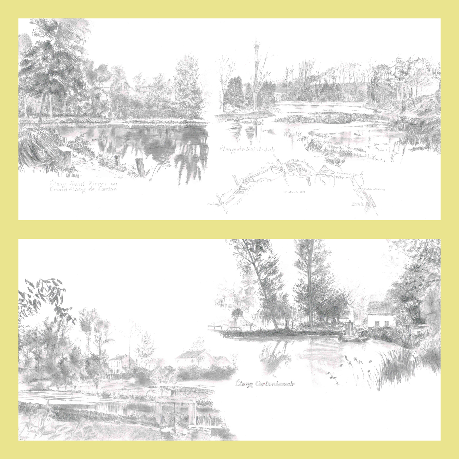 Dessin crayon Uccle ancien