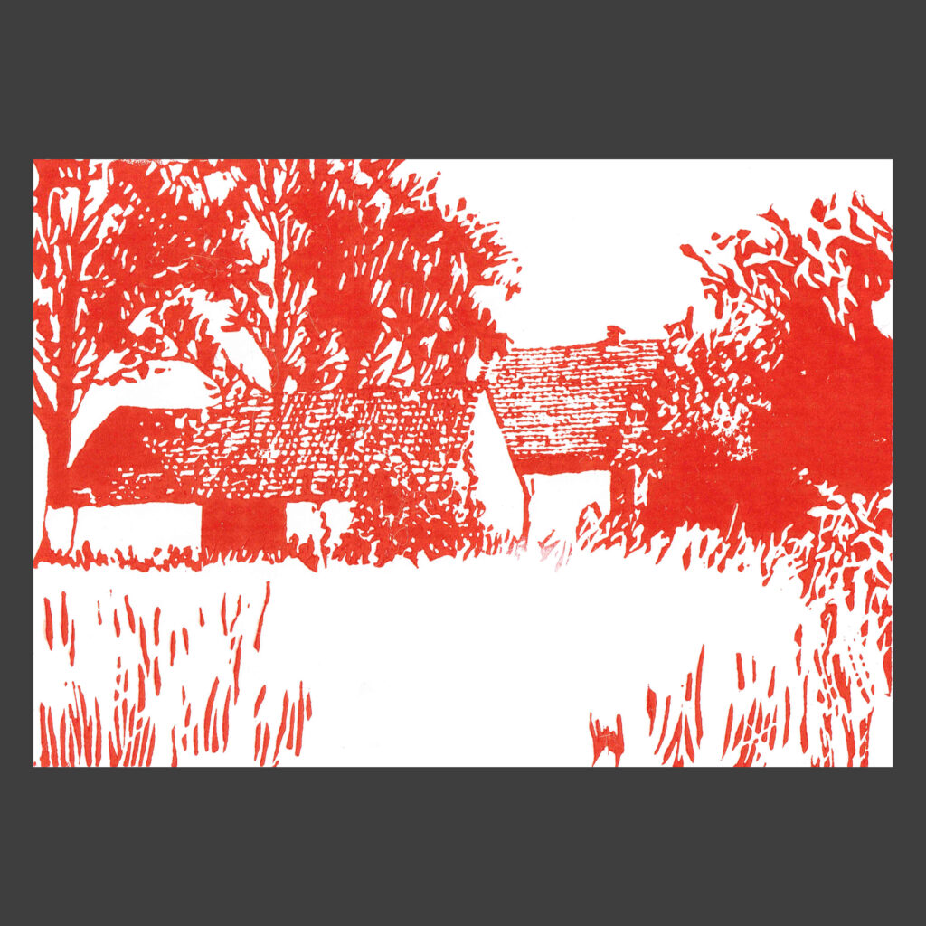 Paysage linogravure