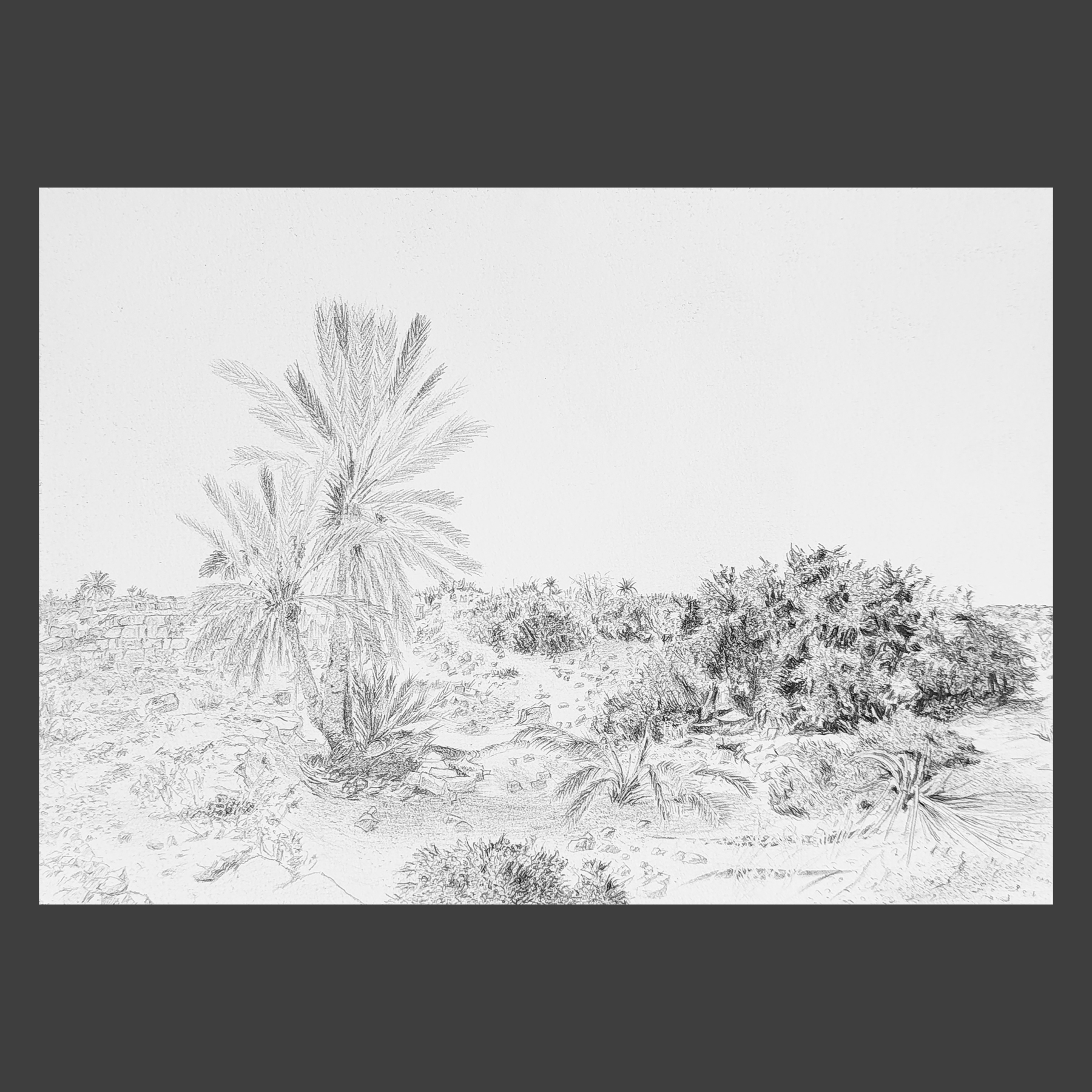 Maamoura et fort de Tala dessin crayon